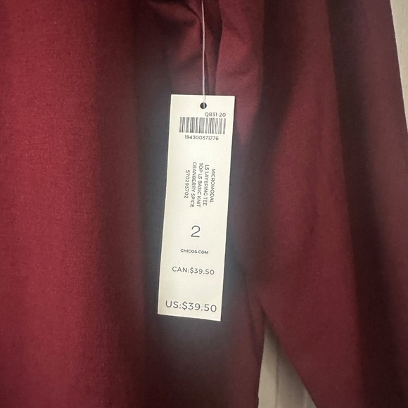 Chico's the Ultimate Tee Micromodal Layring Tee Long Sleeve Large/12 - Picture 4 of 5
